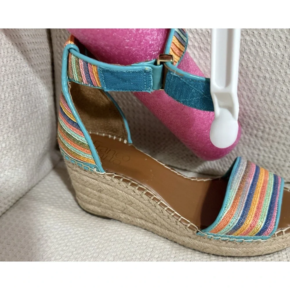 Franco Sarto Espadrille Wedges Clemens Stripe Multi Size: 6.5